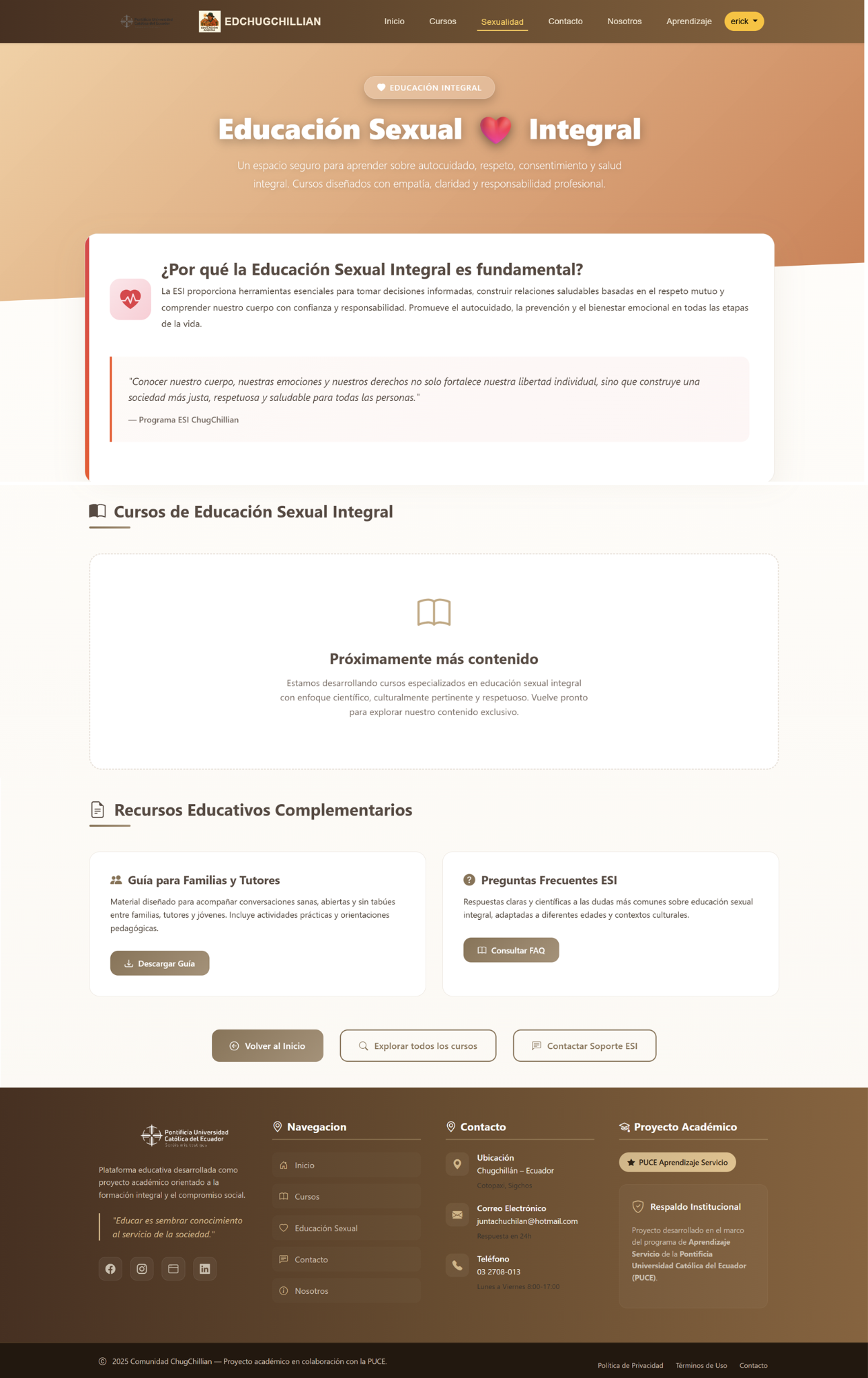 Paginas complementarias y administracion